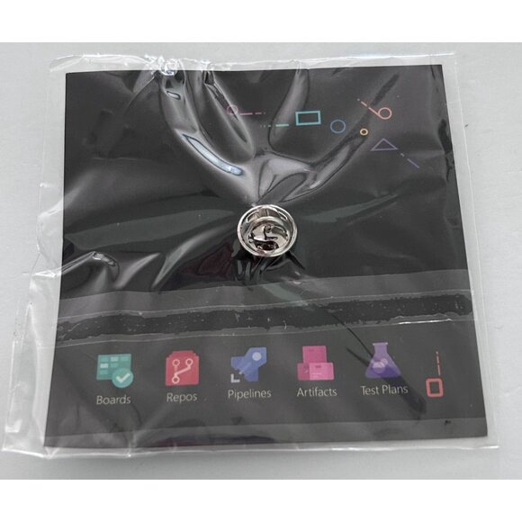 Microsoft Azure DevOps Green White Check Icon Enamel Lapel Pin - Picture 3 of 3